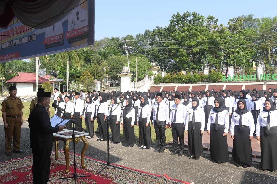 Penyerahan SK P3K Guru oleh Bupati Merangin H Mashuri. Senin (7/8/2023).