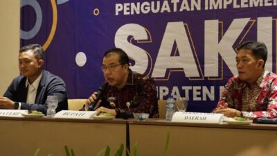 Pj Bupati Merangin H Mukti buka Bimtek SAKIP di Jakarta. Rabu (18/10/2023).
