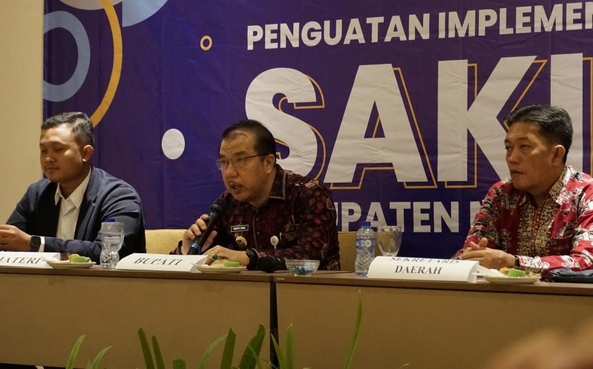 Pj Bupati Merangin H Mukti buka Bimtek SAKIP di Jakarta. Rabu (18/10/2023).