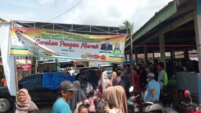 Dinas Ketahanan Pangan Kembali Gelar Gerakan Pangan Murah di Sungai Manau