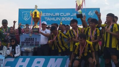 Merangin FC Juara Gubernur Cup 2024 usai tumbangkan Bungo FC 4:0. Senin (29/1/2024).
