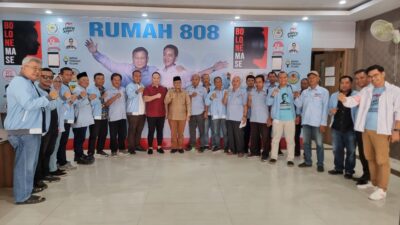 Keberhasilan memenangkan Pilpres pada Februari lalu, membuat seluruh tim pemenangan Prabowo - Gibran yang tergabung dalam Rumah 808 mendukung penuh H. Maulana sebagai Calon Walikota Jambi periode 2024 - 2029.