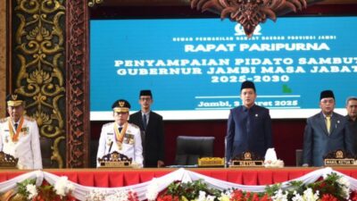 DPRD Provinsi Gelar Paripurna Penyampaian Pidato Sambutan Gubernur Jambi Periode 2025-2030