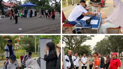 Suasana Car Free Day (CFD) di kawasan Jalur Dua Taman Bujang Upik, Kabupaten Merangin, tampak berbeda pada Minggu (2/8/2026).