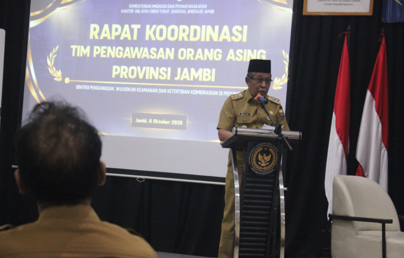 Buka Rapat Timpora Tingkat Provinsi Jambi, Wagub Sani: Perketat Pengawasan Orang Asing